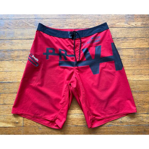 REEBOK Crossfit Red/Black Performance Shorts sz 30 - Picture 1 of 10